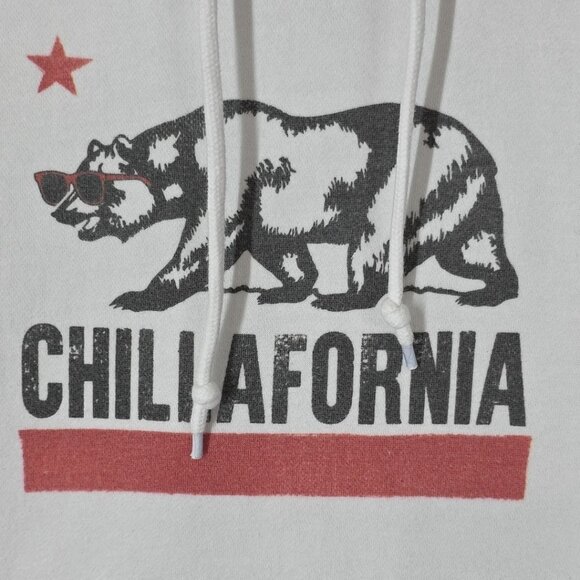 Brisco Brands California Bear Hoodie Mens Size Small White Sweatshirt **READ** - Picture 2 of 16